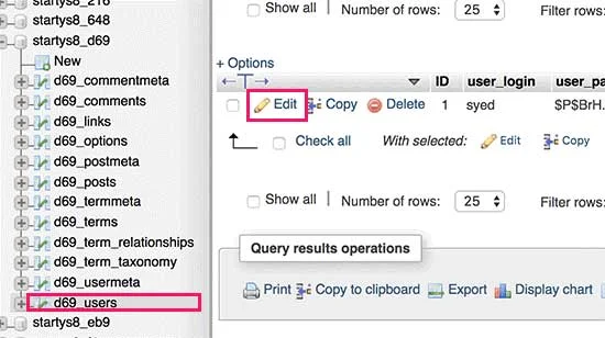 تغییر ایمیل ادمین وردپرس در phpmyadmin