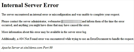 خطای 500 Internal Server Error