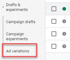 Ad Variation in Google Ads