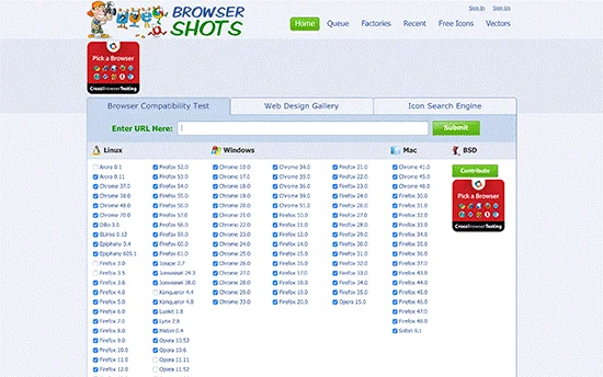 سایت Browsershots