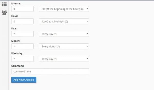 تنطیمات cron jobs در cpanel
