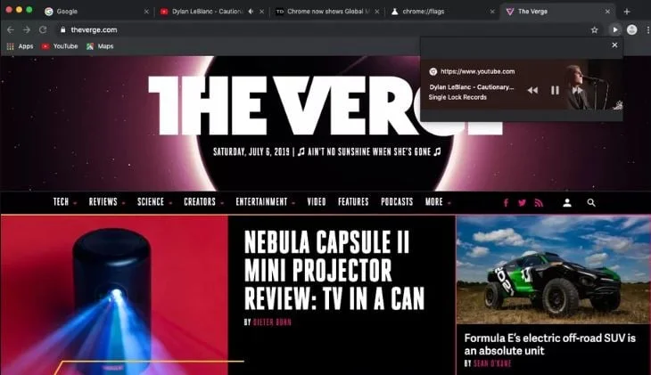 دکمه پخش ویدئو در سایت TheVerge