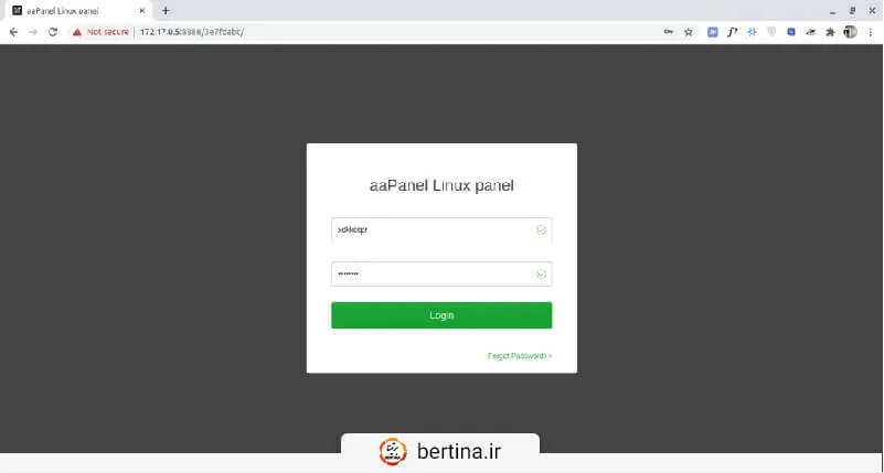 aapanel نحوه لاگین