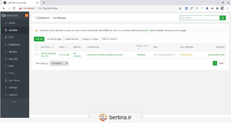 مدیریت دیتابیس وب سایت‌ها با aaPanel آسان است.