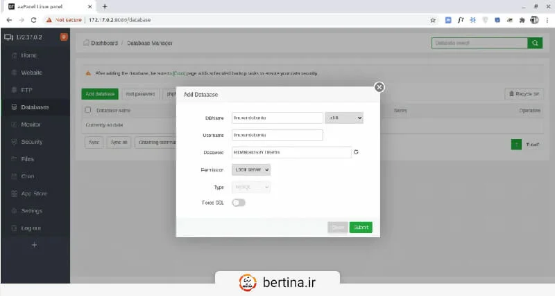 امنیت سرور aapanel