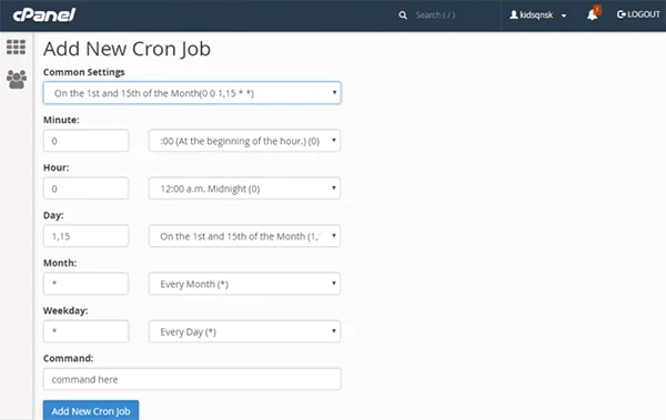 اضافه کردن کرون جاب جدید در سی پنل