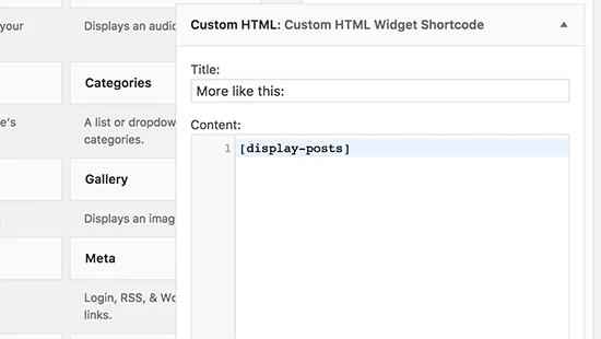 کدهای کوتاه وردپرس در ابزاک html وردپرس