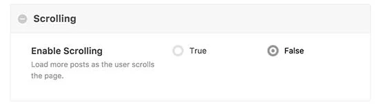 تنظیمات اسکرول پست های وردپرس