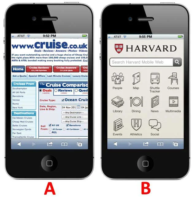 طراحی خوب و بد برای نسخه موبایل سایت