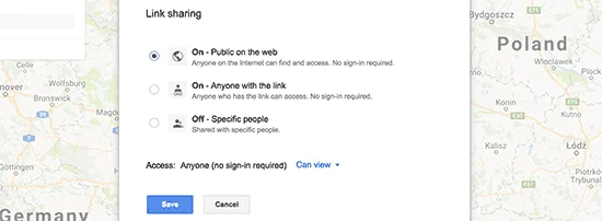 انتشار عمومی نقشه تعاملی ایجاد شده در google my maps در وردپرس