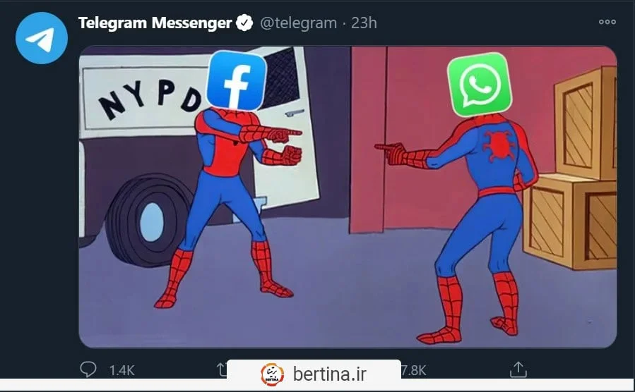 توییت تلگرام درباره قوانین جدید واتساپ