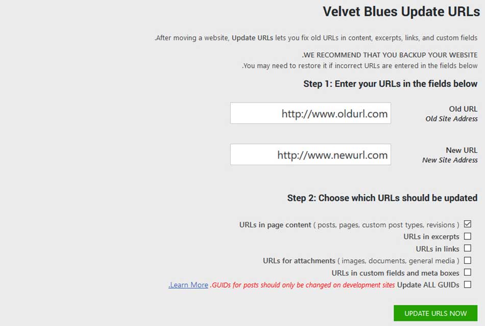 به روز رسانی url ها در وردپرس با پلاگین velvet